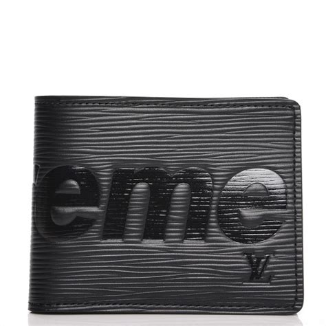 supreme x lv black and white wallet|supreme louis vuitton wallet black.